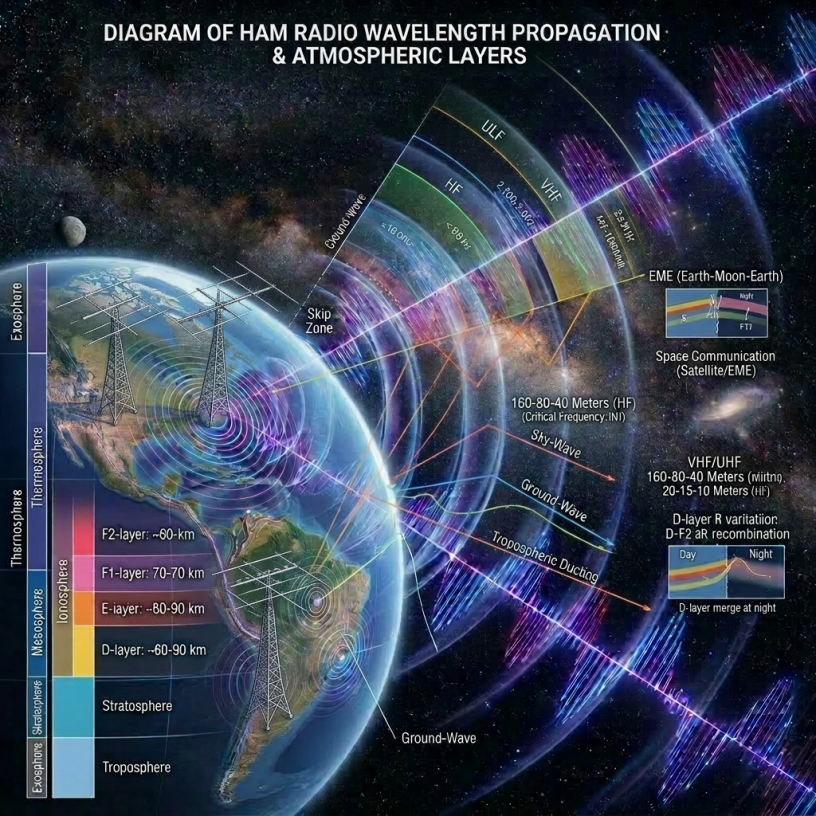 COMM-SAT 1 satellite sending entangled photon communication signals through space